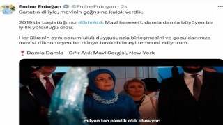Emine Erdoğandan New Yorktaki Sıfır Atık Mavi-Damla Damla sergisine ilişkin video paylaşımı