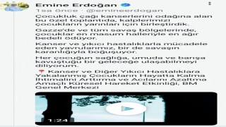 Emine Erdoğandan Özbekistanın BMde düzenlediği kanserli çocuklarla ilgili etkinliğe ilişkin video paylaşımı