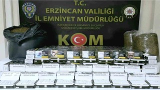 Erzincanda 50 bin dal makaron, 25 kilo tütün ele geçirildi