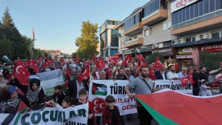 Gedizde Filistine destek yürüyüşü: Zulme karşı susmayacağız