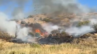 Hakkaride anız yangını