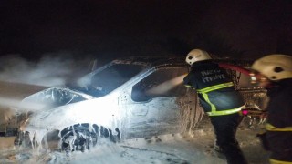 Hatayda yanan araç kullanılmaz hale geldi