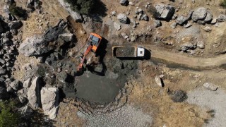 Hazrodaki gölet onarıldı