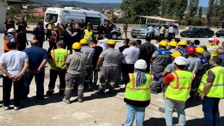 Hisarcık konsantratör tesislerinde yer üstü maden tatbikatı
