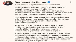 İletişim Başkanı Duran:106 yıl önce olduğu gibi bugün de milletimiz birliğini, beraberliğini ve kardeşliğini güçlendirerek aynı kararlılıkla yoluna devam ediyor
