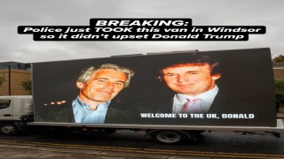 İngilterede Trump ve Epsteinın fotoğrafını yayınlayan reklam aracına polis el koydu