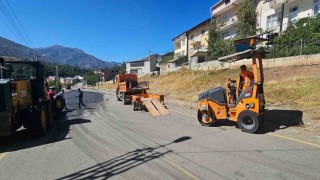 İspirde heyelanlı bölgeye müdahale başladı