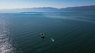 İznik Gölündeki kuraklığa dikkat çekmek için gölü baştan başa yüzdü