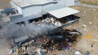 Karamanda geri dönüşüm tesisinde yangın çıktı