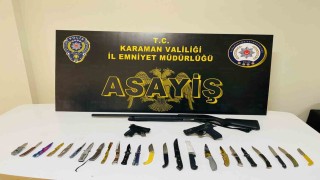 Karamanda uyuşturucu ve ruhsatsız silahlar ele geçirildi