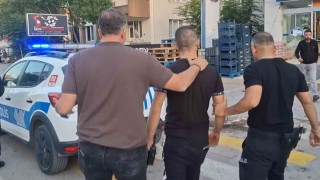 Köpeği çalmak isteyen şüpheli ile polis kovalamacası kamerada