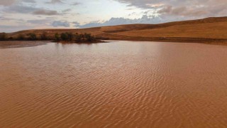 Kuruyan gölet sağanak yağışla yeniden doldu: Su seviyesi yüzde 50yi aştı