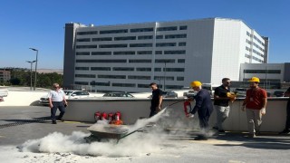 Kütahya Şehir Hastanesinde yangına ilk müdahale eğitimi