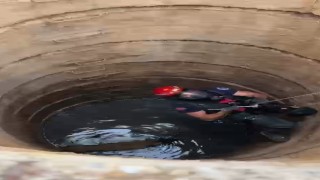 Kuyuya düşen köpek böyle kurtarıldı