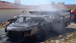 Malatyada şantiyede araç yangını