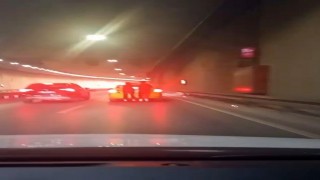 Maltepede tünelde tehlikeli yolculuk kamerada