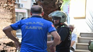 Manisada yaya yollarında motosiklet denetimi