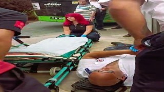 Mesaiye gelen otobüs şoförü yere yığıldı