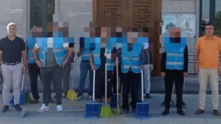 Millet Bahçesi’nde Denetimli Serbestlik Kapsamında Çevre Temizliği