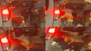 Motosikletli şahıslar, tartıştıkları araç sürücüsünü darbetti: Olay anı kamerada