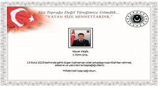 MSBden şehit Uzman Çavuş Yücel Yeşil için başsağlığı mesajı