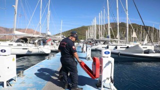 Muğla Büyükşehir itfaiyesinden marinalarda yangın güvenliği denetimi