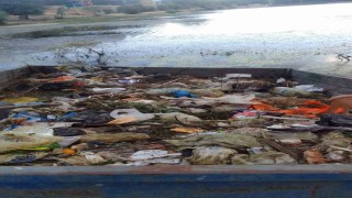 Muhtardan örnek davranış: Çubuk Gölünü kendi traktörüyle temizledi