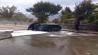 Muşta park halindeki otomobil alev aldı