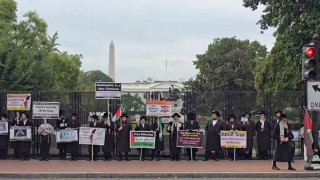 Netanyahu, Beyaz Saray önünde protesto edildi