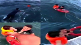 O  anlar kamerada: Denizde bin 200 metre sürüklenen çocuk kurtarıldı