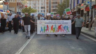 Obeziteye dikkat çekmek için yürüyüş yapıp halay çektiler