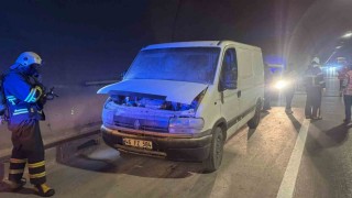 Osmangazi Tünelinde araç yangını