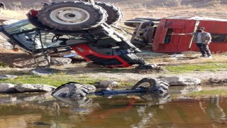 Patnosta traktör dereye yuvarlandı