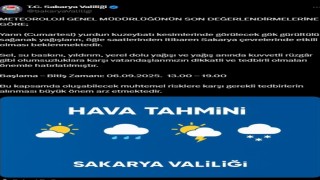 Sakaryada kuvvetli sağanak yağış uyarısı