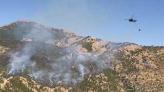 Şemdinlideki orman yangınına hava destekli müdahale