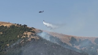 Şemdinlideki yangına havadan müdahale devam ediyor