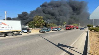 Seydikemerde kereste deposunda yangın