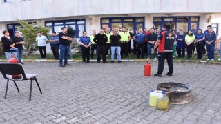 Sinopta emniyet personeline yangın tatbikatı