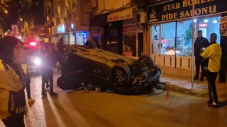 Takla atan otomobilde şans eseri ölen ya da yaralanan olmadı