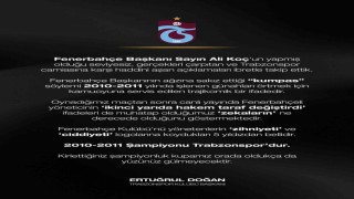 Trabzonspor Başkanı Ertuğrul Doğandan sert açıklama