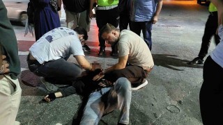 Trafikten men motosiklet ile kazaya karışan genç yaralandı