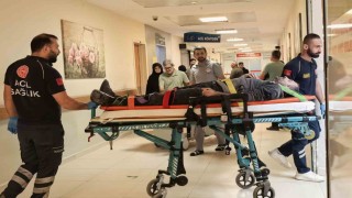 Üzerine sunta devrilen işçi yaralandı