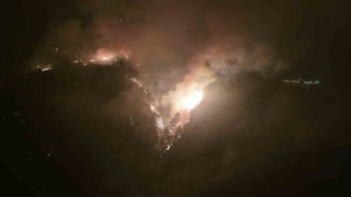 Yangının 5. gününde gece çalışmaları böyle görüntülendi