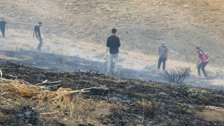Yüksekovada anız yangını çevredeki evlere kadar yaklaştı: Ekiplerin müdahalesi sürüyor