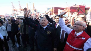 17. İyilik Gemisi, Bakan Yerlikayanın katıldığı törenle Gazzeye uğurlandı