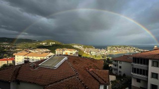 Amasrada yağmur sonrası gökkuşağı oluştu