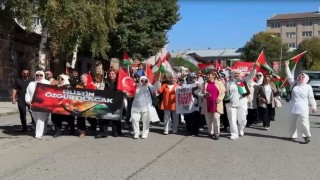 Ardahanda kadınlar Filistin için yürüdü