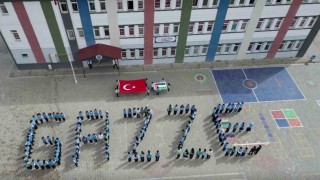 Aşkalede ortaokul öğrencilerinden Gazzeye duygusal destek