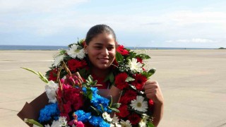 Avrupa şampiyonu Havvanur Kethüda, memleketi Trabzonda karşılandı