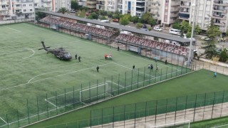 Aydında helikopterli kurtarma tatbikatı gerçeğini aratmadı: Tribün çökmesi senaryosunda zamanla yarıştılar